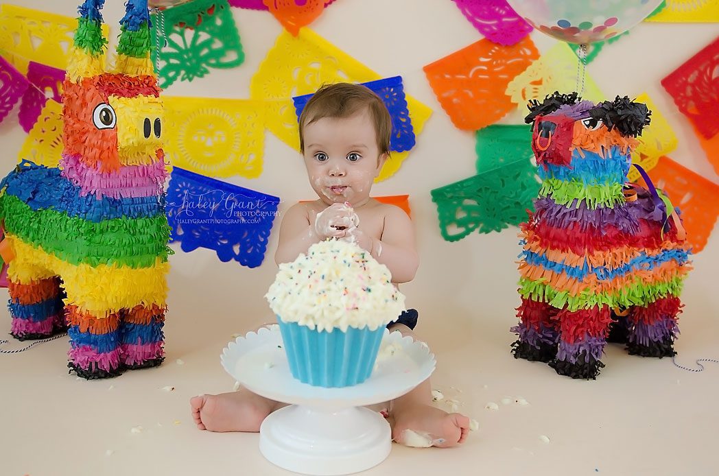 First birthday cake smash photographer cedar park tx Haley Grant Photography