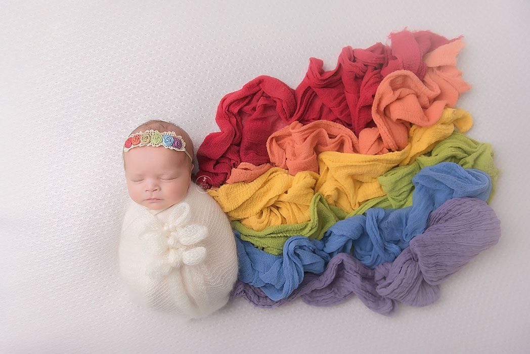 Rainbow baby newborn baby photography Austin TX